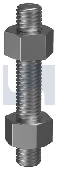 PETROCHEMICAL STUD B7 PLN UNC 5/8 X 75MM + 2 NUTS (KIT)